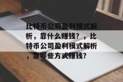 比特币公司盈利模式解析，靠什么赚钱？，比特币公司盈利模式解析，靠哪些方式赚钱？