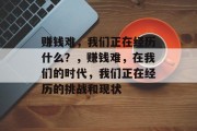 赚钱难，我们正在经历什么？，赚钱难，在我们的时代，我们正在经历的挑战和现状