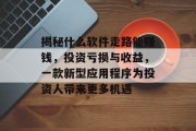 揭秘什么软件走路能赚钱，投资亏损与收益，一款新型应用程序为投资人带来更多机遇