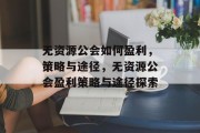 无资源公会如何盈利，策略与途径，无资源公会盈利策略与途径探索