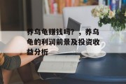 养乌龟赚钱吗？，养乌龟的利润前景及投资收益分析