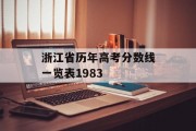 浙江省历年高考分数线一览表1983