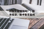 炒股还能赚钱吗？，股市投资，新手能否盈利?