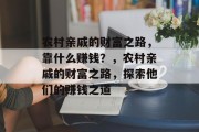 农村亲戚的财富之路，靠什么赚钱？，农村亲戚的财富之路，探索他们的赚钱之道