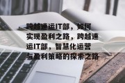 跨越速运IT部，如何实现盈利之路，跨越速运IT部，智慧化运营与盈利策略的探索之路