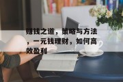 赚钱之道，策略与方法，一元钱理财，如何高效盈利