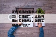 正新鸡排的盈利之道，靠什么赚钱？，正新鸡排的盈利秘诀，如何实现盈利增长？