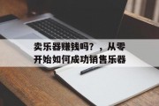 卖乐器赚钱吗？，从零开始如何成功销售乐器