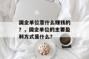 国企单位靠什么赚钱的？，国企单位的主要盈利方式是什么？