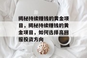 揭秘持续赚钱的黄金项目，揭秘持续赚钱的黄金项目，如何选择高回报投资方向