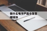 做什么电子产品小生意赚钱快