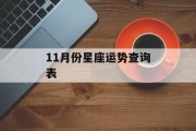 11月份星座运势查询表