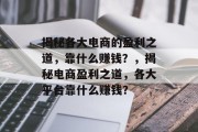 揭秘各大电商的盈利之道，靠什么赚钱？，揭秘电商盈利之道，各大平台靠什么赚钱？