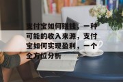 支付宝如何赚钱，一种可能的收入来源，支付宝如何实现盈利，一个全方位分析