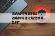 酒店如何赚取利润？，酒店如何通过经营策略盈利？