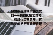 梦幻手游赚钱的秘密武器——精细化运营策略，精细化运营策略，解锁梦幻手游赚钱新途径