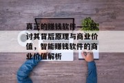 真正的赚钱软件——探讨其背后原理与商业价值，智能赚钱软件的商业价值解析