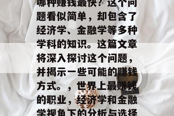 哪种赚钱最快？这个问题看似简单，却包含了经济学、金融学等多种学科的知识。这篇文章将深入探讨这个问题，并揭示一些可能的赚钱方式。，世界上最赚钱的职业，经济学和金融学视角下的分析与选择