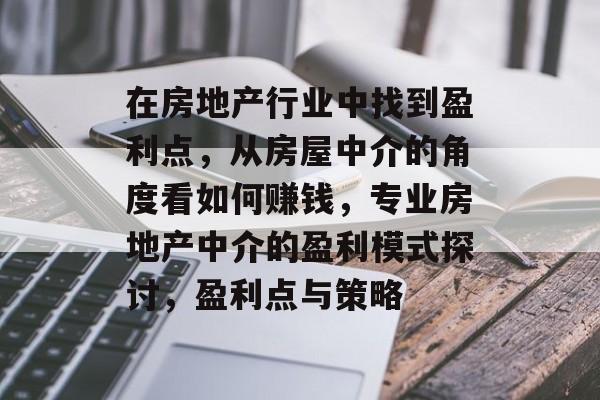 在房地产行业中找到盈利点，从房屋中介的角度看如何赚钱，专业房地产中介的盈利模式探讨，盈利点与策略